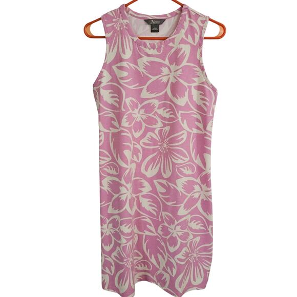 Natural Reflections‎ Everyday Knit Tank Dress Pink Floral Small Tropical Summer - Picture 1 of 6